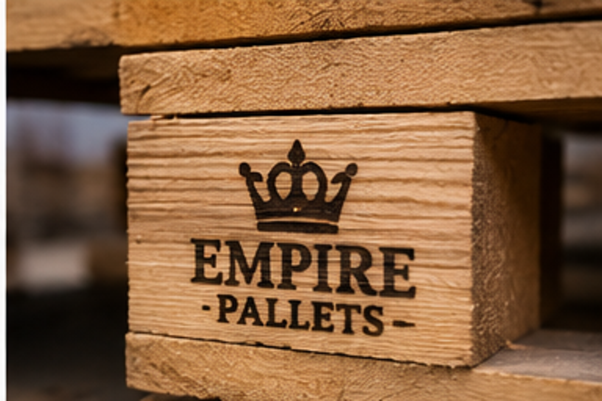 Branded pallet stamp detail for heat treatment support